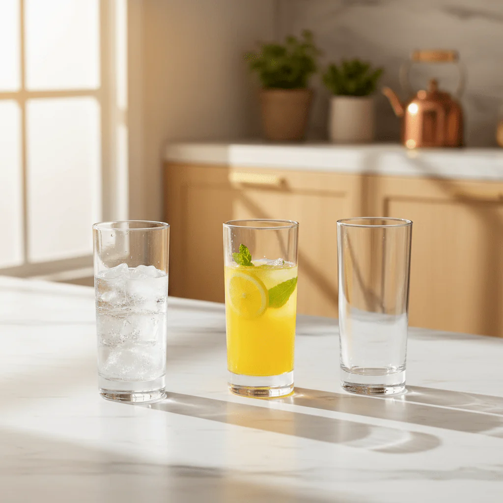 Cortina Tall Long Drink Glass Set 280 ml Modern Beverage Glassware (3 Pieces) - Image 2
