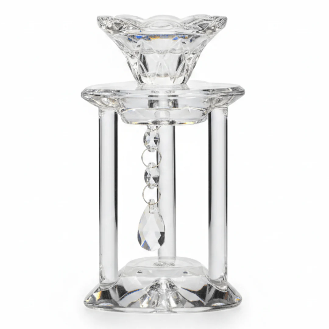 Crystal Candle Holder 15cm | Tiered Glass Candle Burner | Luxury Home Décor