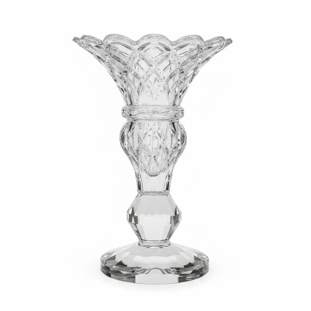 Crystal Flower Vase 16cm – Ornate Cut Glass Centerpiece - Image 4