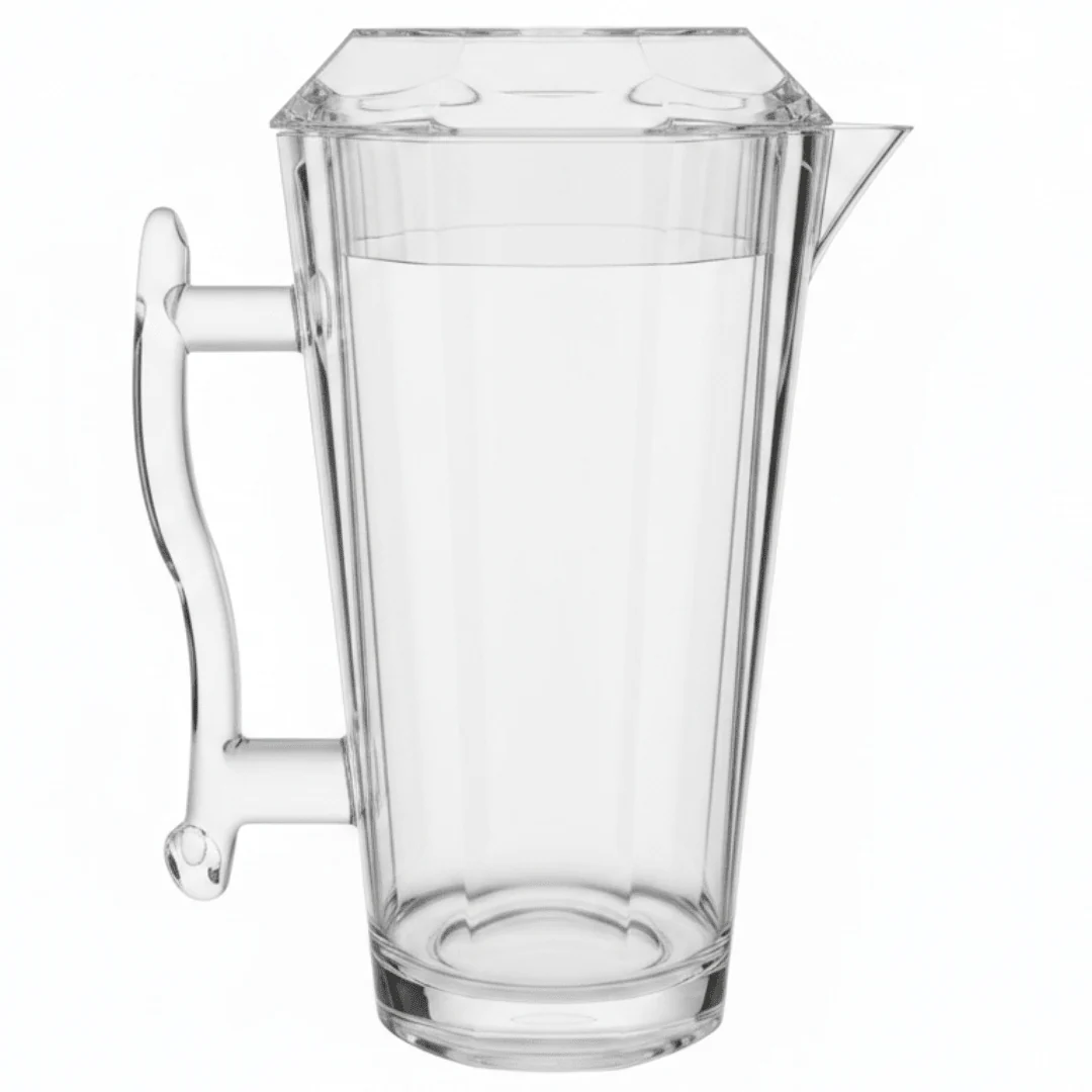Crystal Hexa Contemporary Clear Hexagon Acrylic Beverage Jug – 2.2 Litre Capacity
