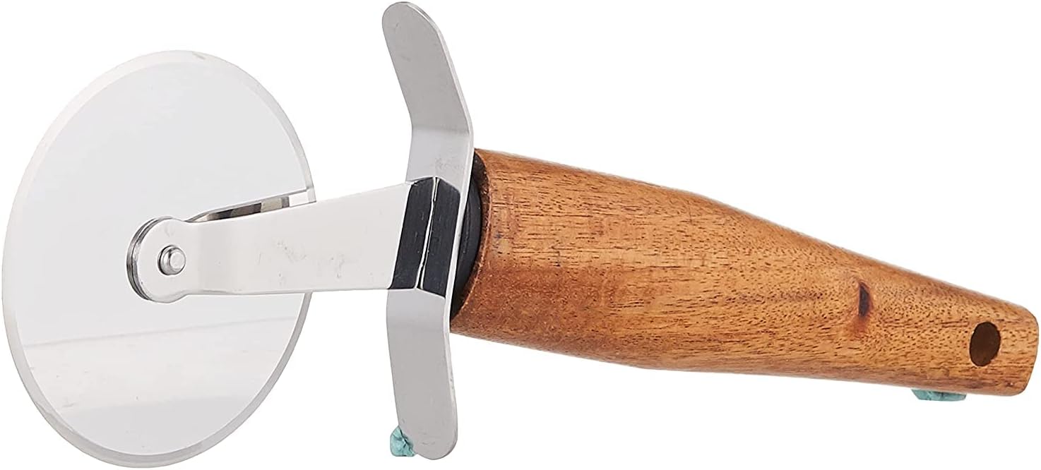 Cuisine Art Stainless Steel Pizza Cutter with Acacia Wood Handle-22cmX7cm-Silver & Brown - Image 3