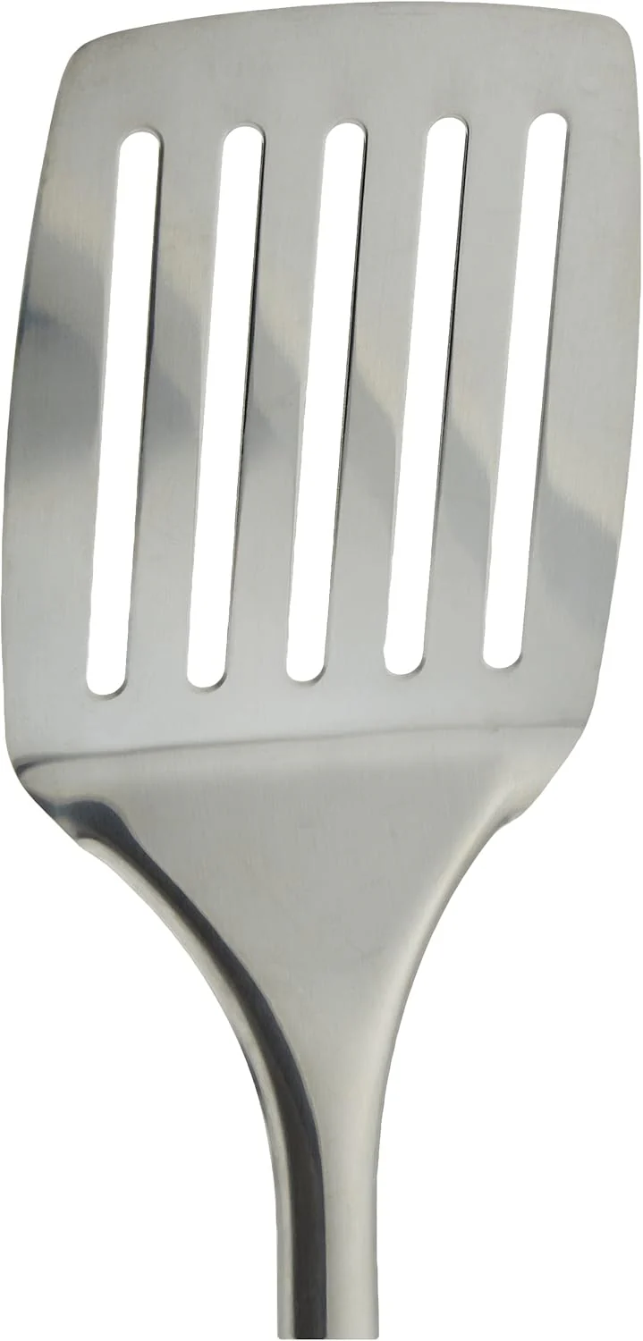 Cuisine Art Stainless Steel Slotted Turner with Acacia Wood Handle-34cmX8cm-Silver & Brown - Image 2
