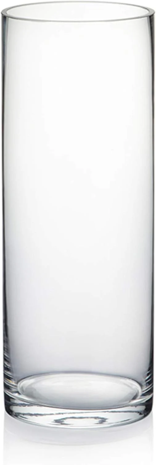 AKDC Cylinder Vase, 3" W x 8"H, Clear Skinny Narrow Glass Bud Vase for Wedding Party Flowers Centerpieces Home Office Decor, 1 Piece