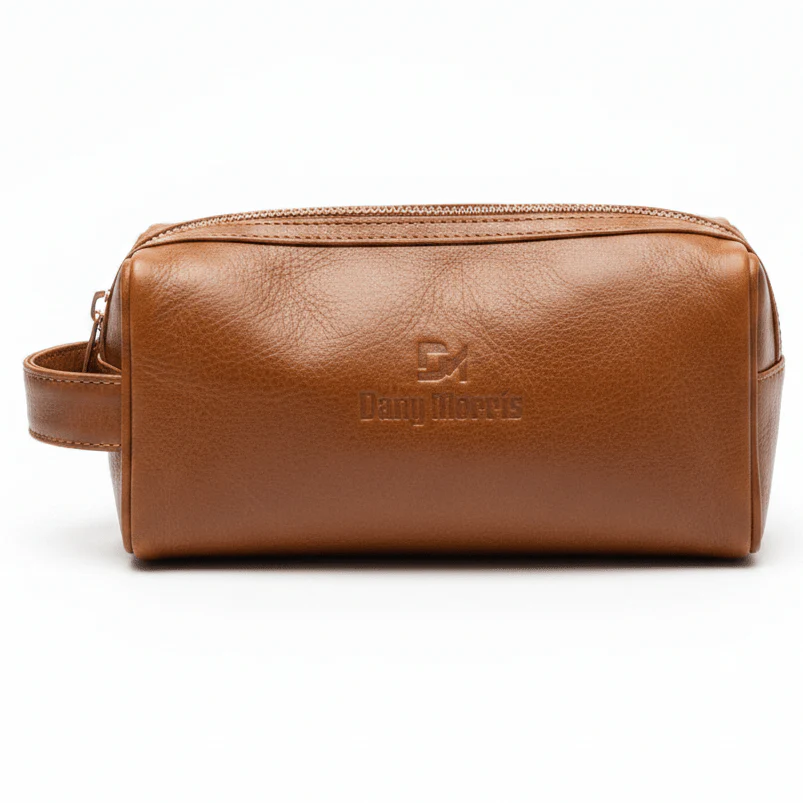 Dany Morris Brown Elegant Leather Handbag Pouch 20×10 cm Smart Compact Design with Classic Styling