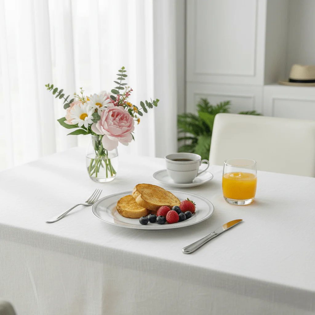 Decopor White Porcelain Side Plate with Silver Rim | 6 Inch | Premium Tableware - Image 3