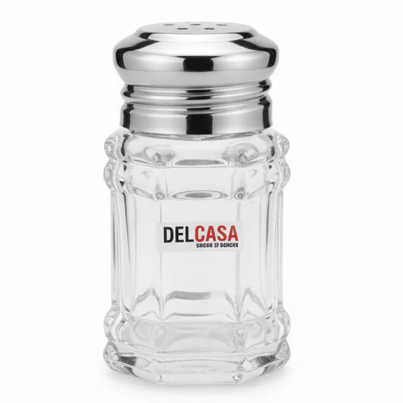 Delcasa Premium Acrylic Salt & Pepper Shaker with Durable Metal Lid for Everyday Kitchen Use – 10cm