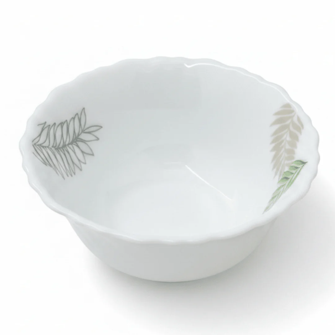 Delcasa White Opalware Multipurpose Bowl with Leaf Design - 4 Inch
