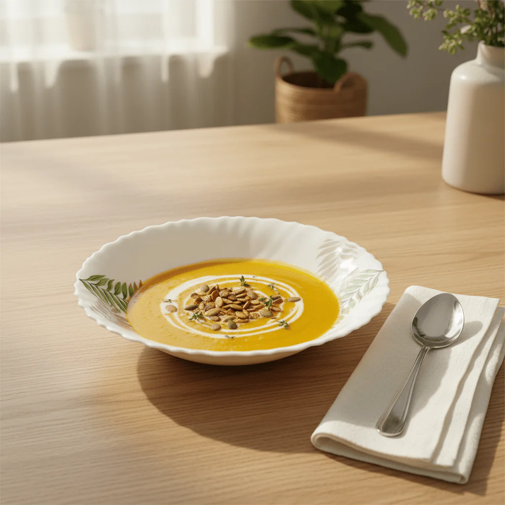 Delcasa White Opalware Soup Bowl with Classic Leaf Design – 8.5 Inch - Image 2