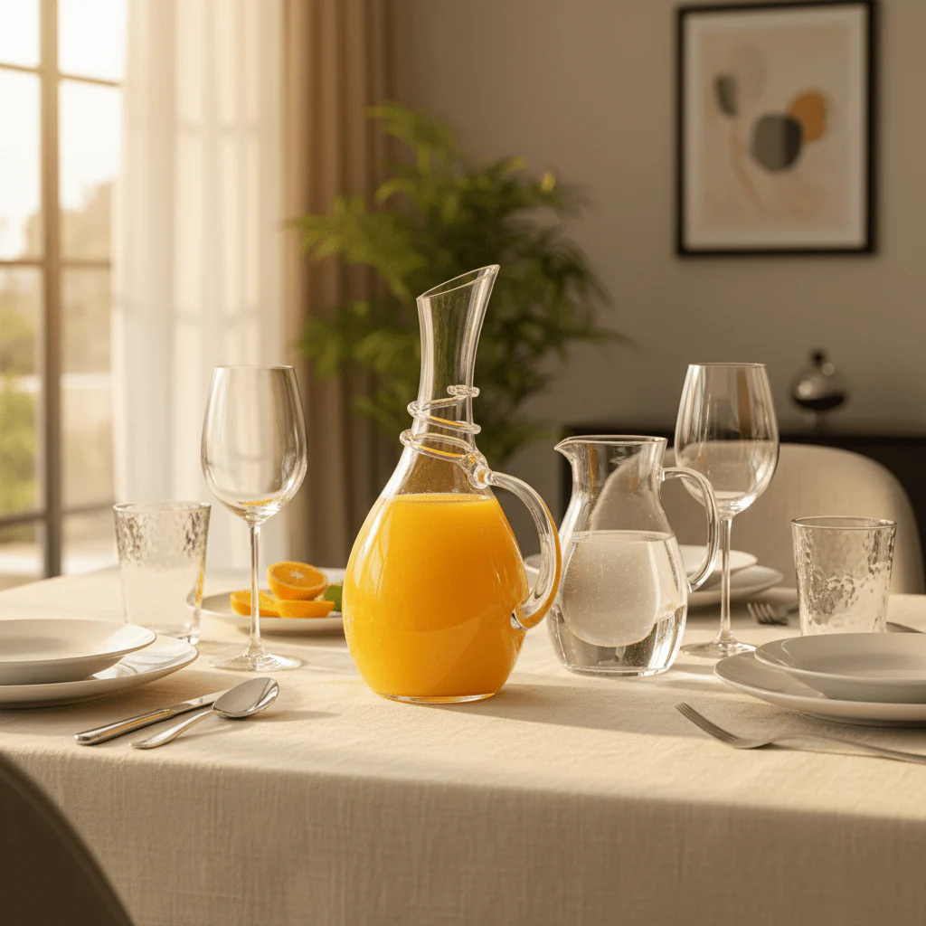 Deli 2L Classic Clear Glass Decanter with Solid Glass Handle – Modern Beverage Server for Water, Juice & Table Presentation - Image 2