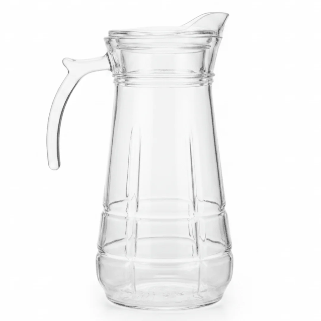 Deli Contemporary Glass Water Jug with Durable Acrylic Lid – Everyday Hydration Pitcher (1.7 L)