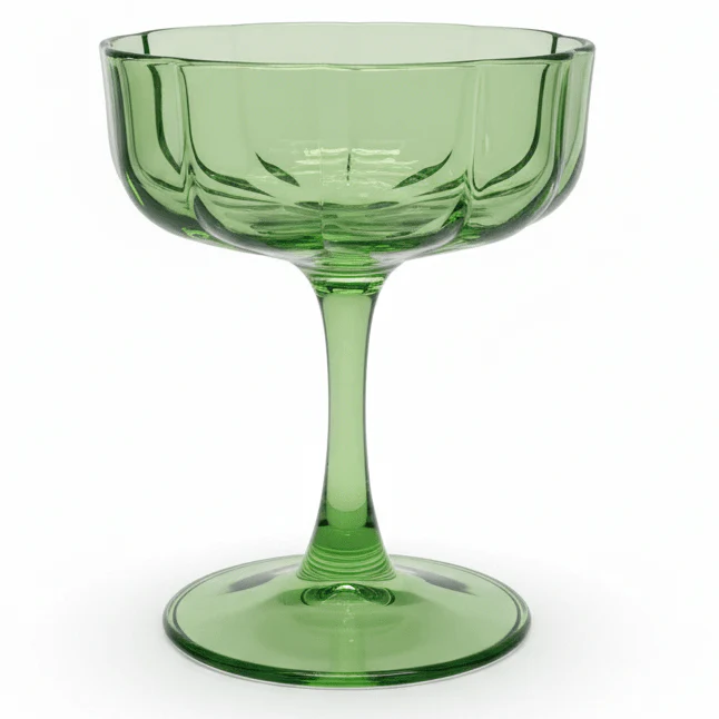 Delisoga Green Coloured Dessert Glass Cup – 200 ml Decorative Dessert Bowl for Ice Cream, Pudding & Sweet Servings