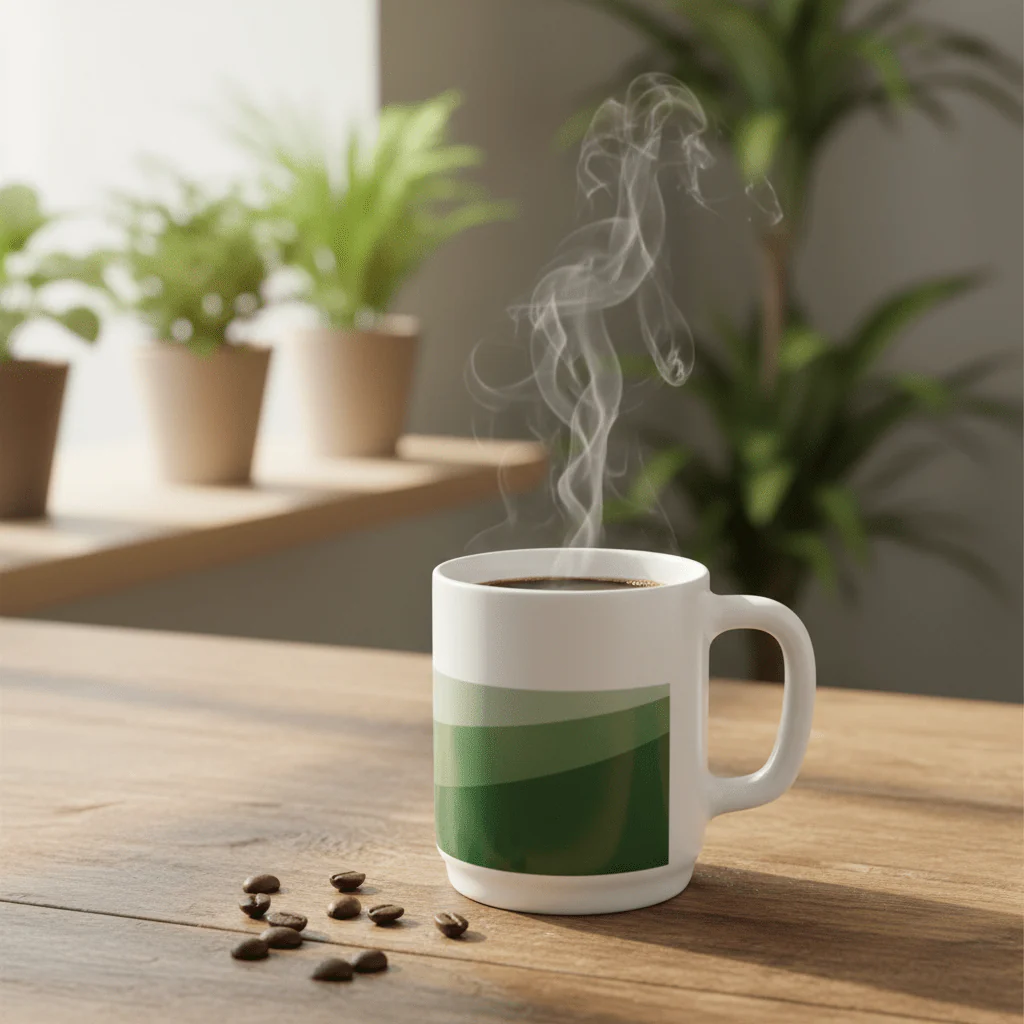 Delcasa White with Green Shade Design Melamine Coffee Mug 350 ml Stylish Mug for Coffee Tea and Drinks - Image 2