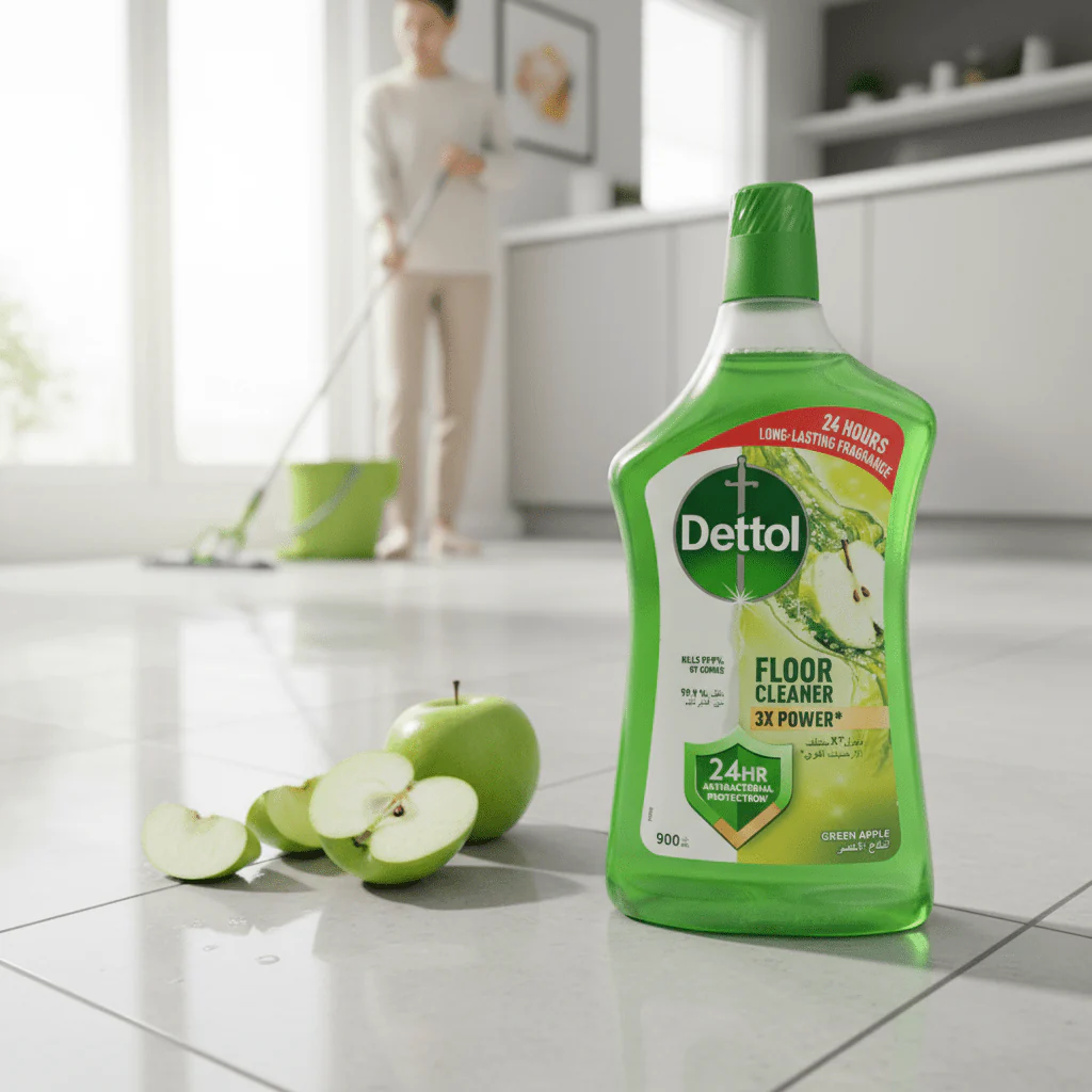 Dettol Green Apple Antibacterial Protection  Power Floor Cleaner-900 ml - Image 2