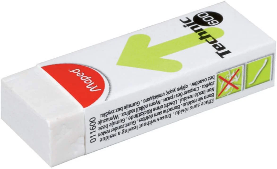 Maped Technic 600 Vinyl Eraser – White | Pack of 2 - Image 2