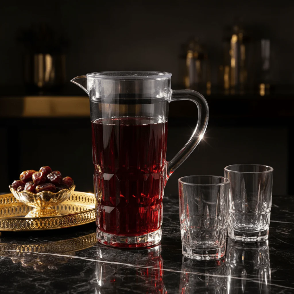 Diamond Cut Luxury Clear Acrylic Beverage Jug with Elegant Crystal Style Finish – 1.8 Litre - Image 3