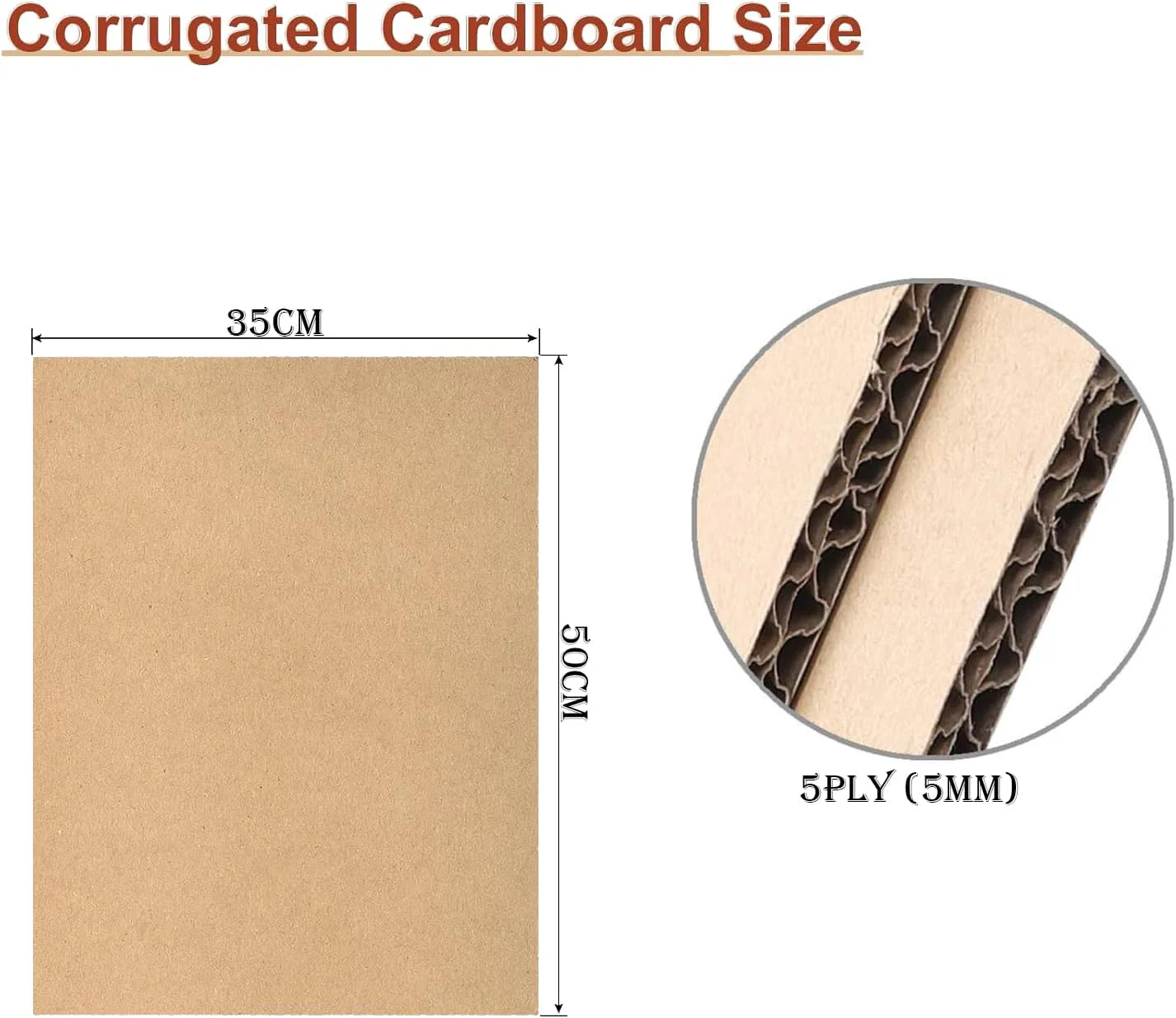 Diamond Design 5 Ply Cardboard Sheet 50cm*35cm, 5mm Thickness, Brown - Image 2