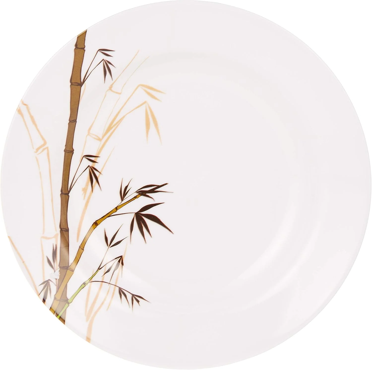 Dinewell Melamine Green Bamboo Round Soup Plate-23CM-White