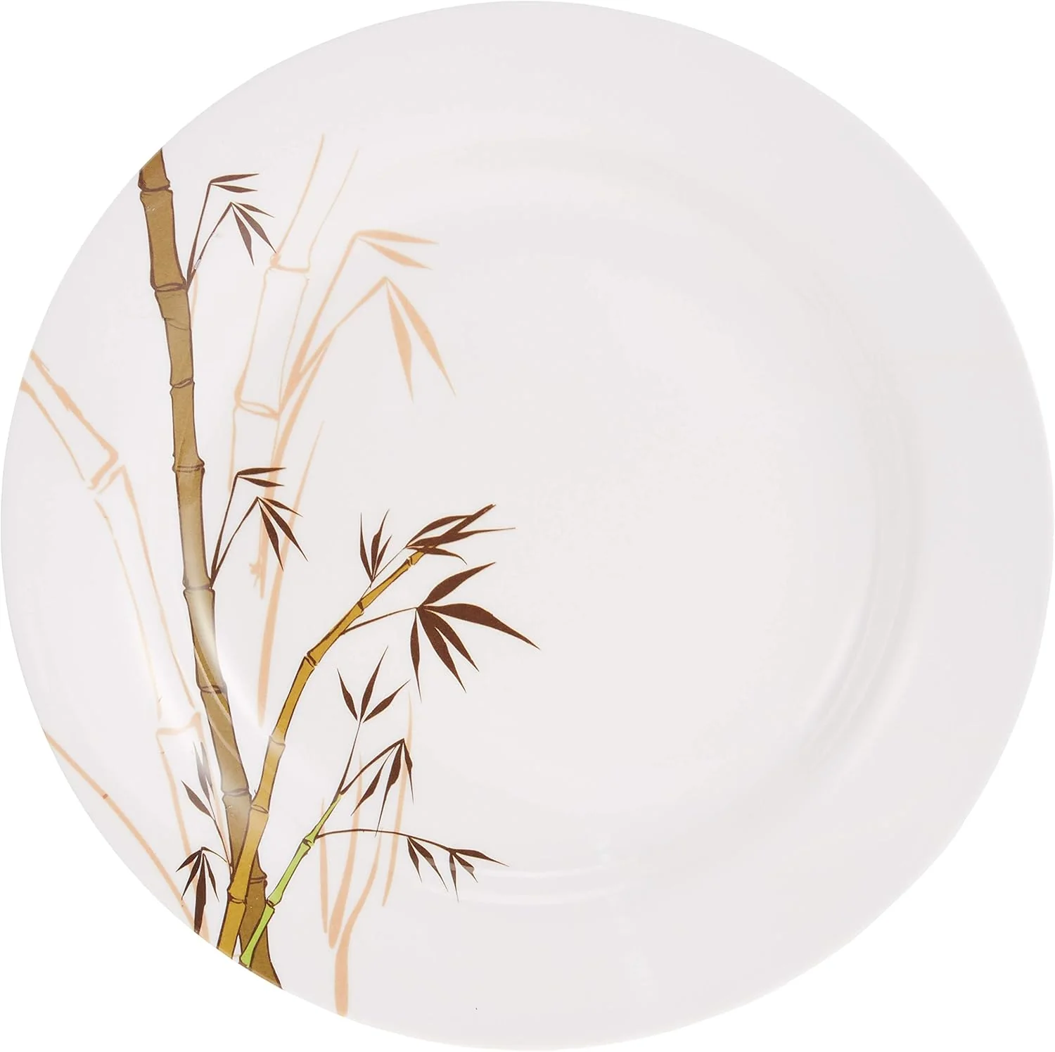 Dinewell Melamine Green Bamboo Round Soup Plate-27CM-White