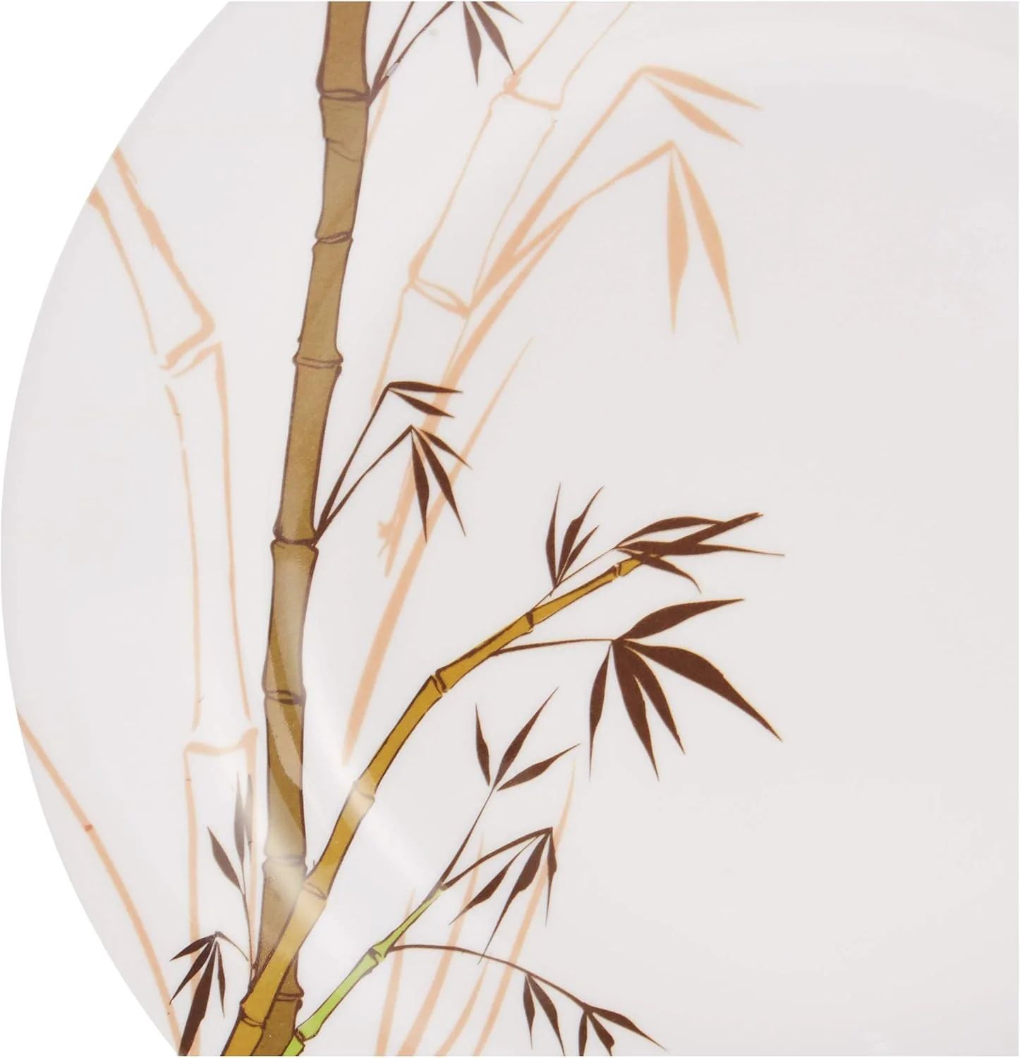 Dinewell Melamine Green Bamboo Round Soup Plate-27CM-White - Image 2