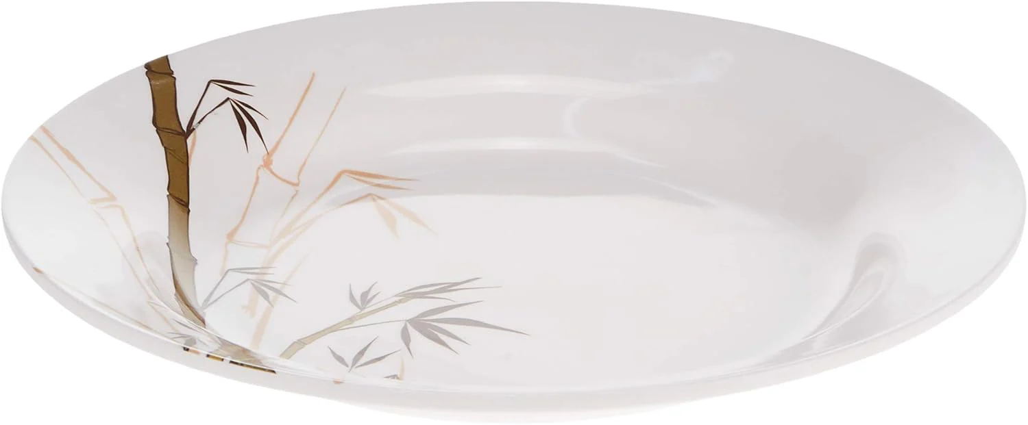 Dinewell Melamine Green Bamboo Round Soup Plate-27CM-White - Image 5