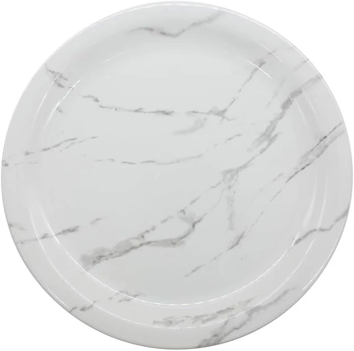 Dinewell Melamine Round Dinner Plate-27CM-White&Grey
