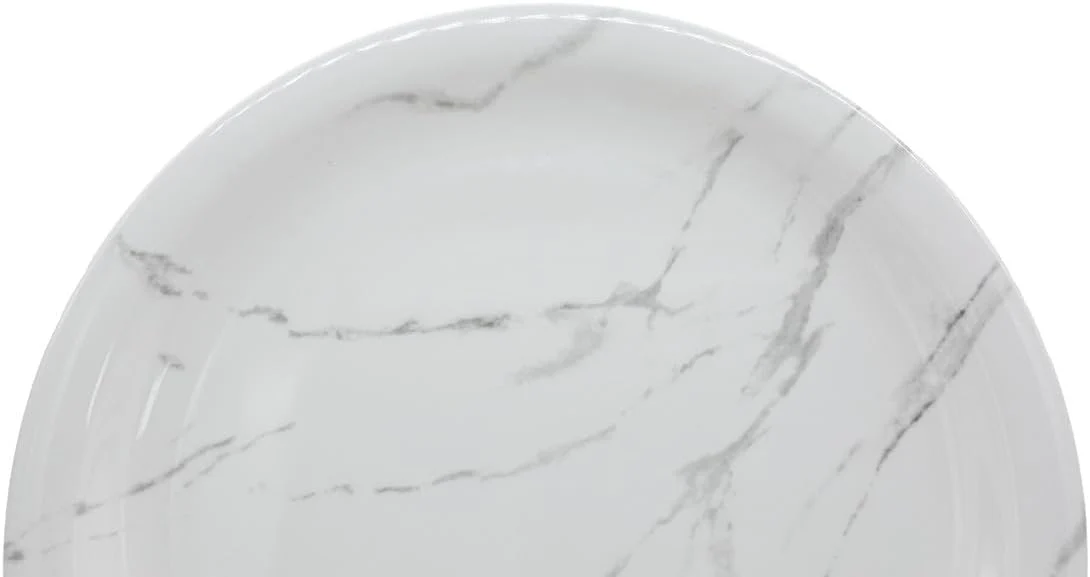 Dinewell Melamine Round Dinner Plate-27CM-White&Grey - Image 3