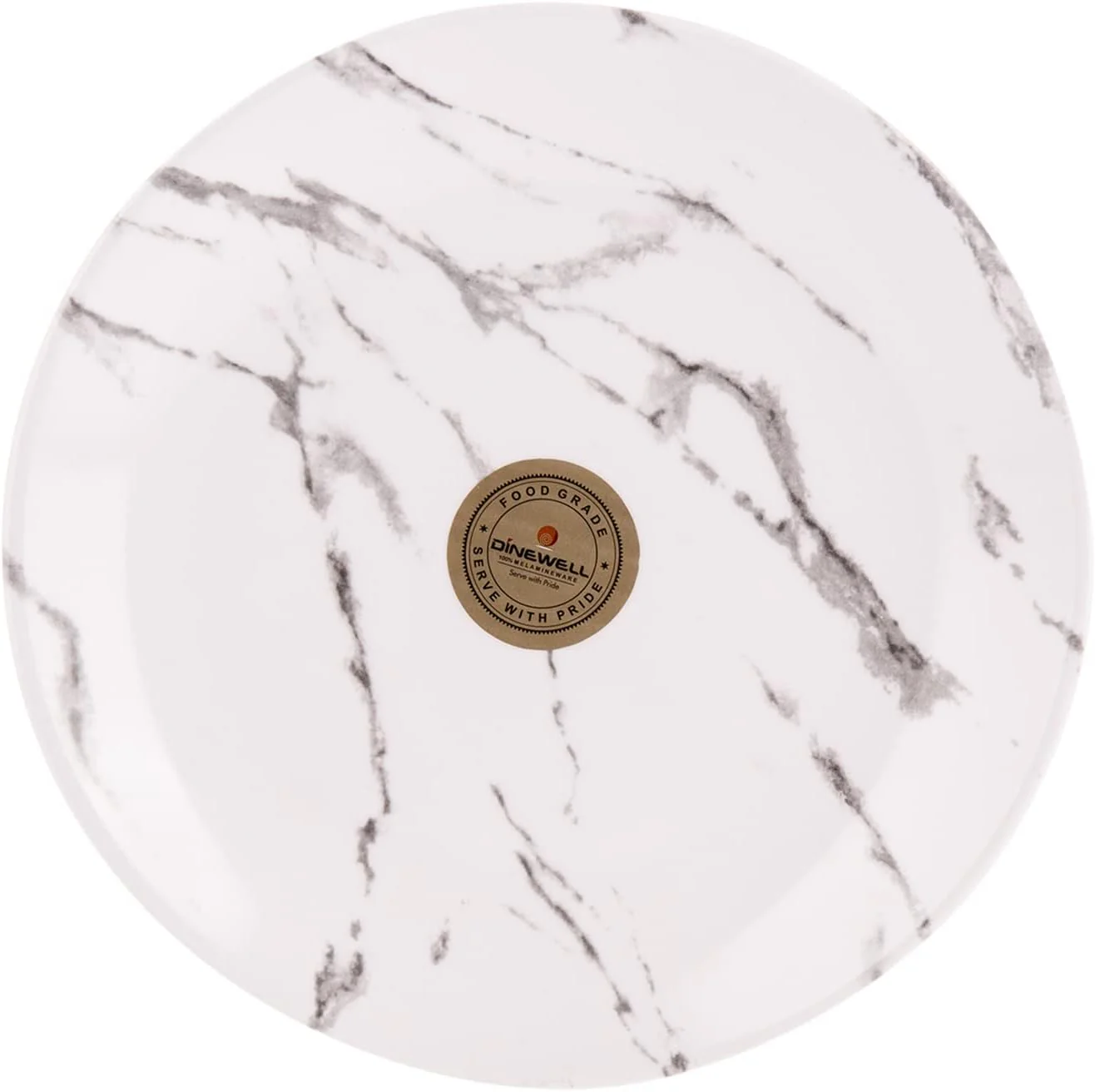 Dinewell Melamine Side Serving Round Plate-19CM-White&Grey
