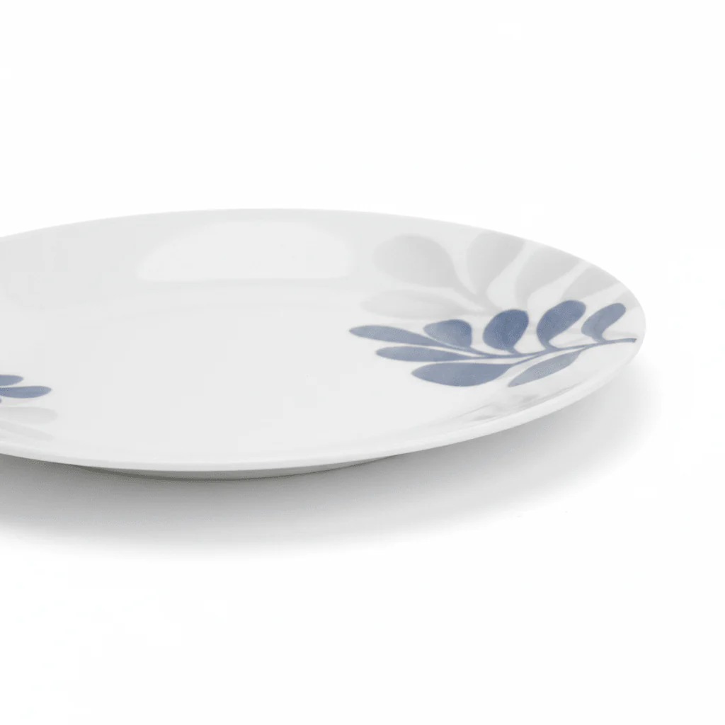 Diva Pearl White Opalware Dessert Plate with Decorative Leaf Design – 19 cm - Image 4