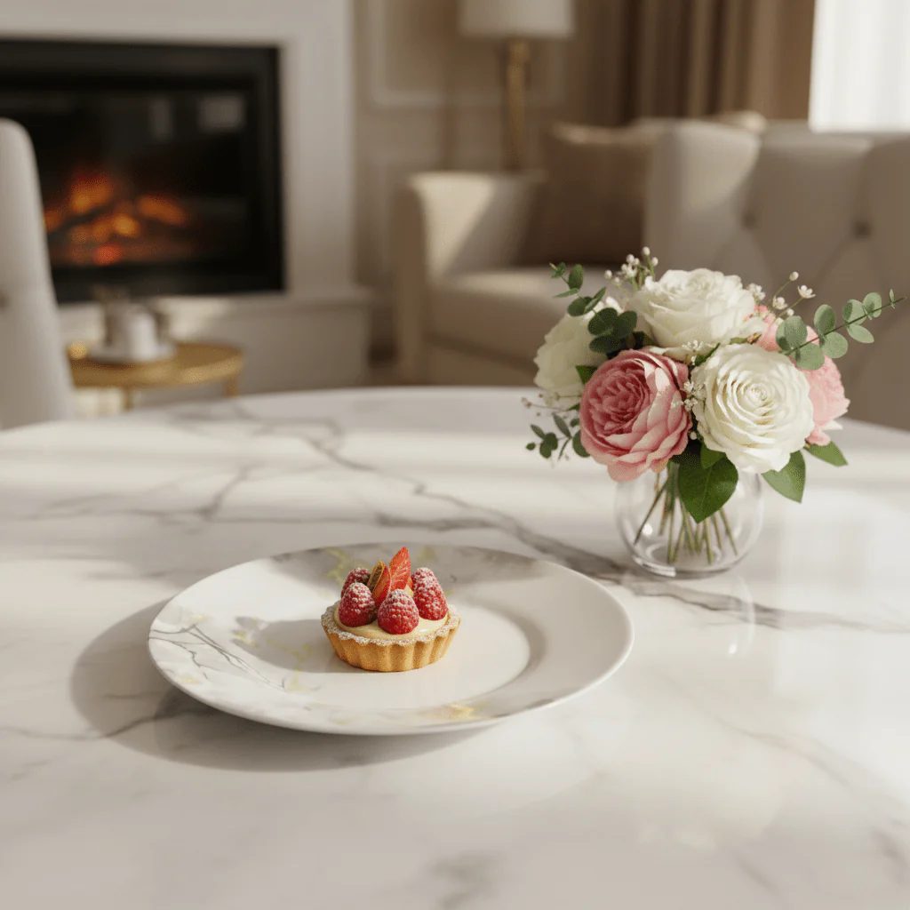 Diva Twilight Clouds White Opalware Dessert Plate with Grey Pattern Design – 19 cm - Image 4