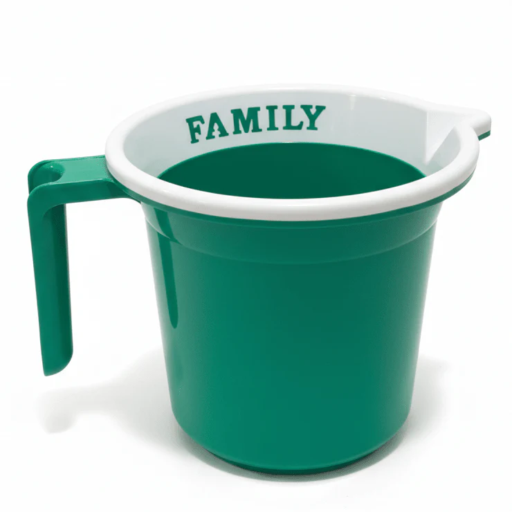 Divya Plastic Mug – 1500 ml – Green – Strong Plastic Mug for Bathroom, Kitchen & Utility Use
