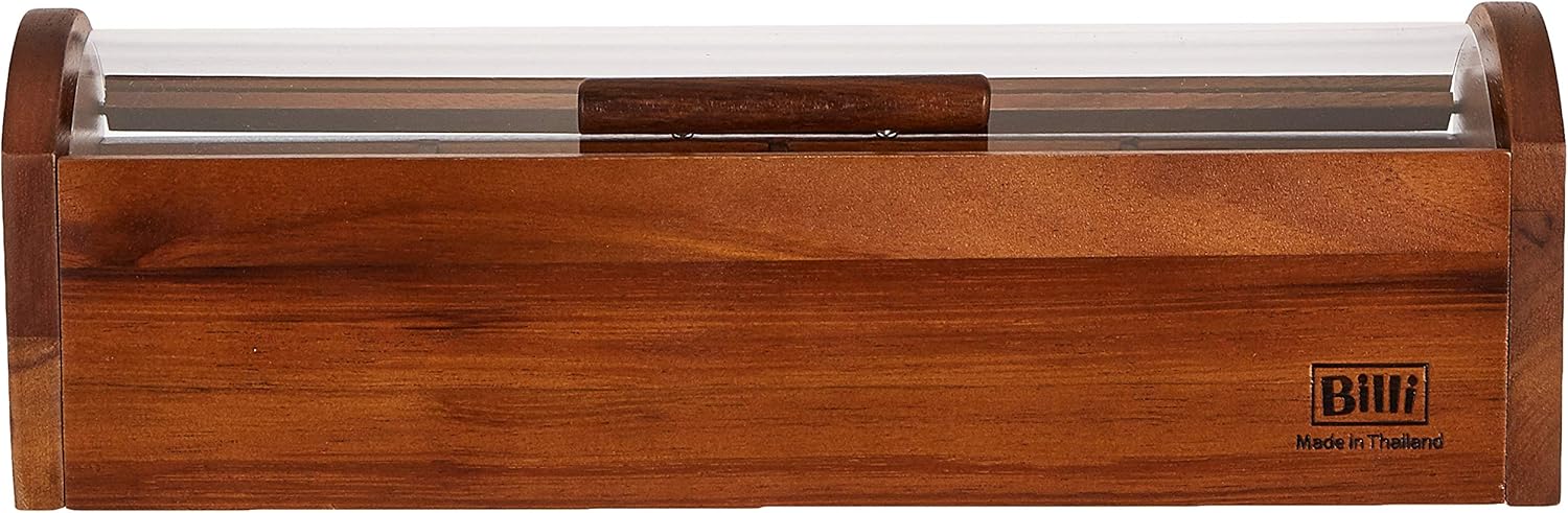 Billi Wooden Tea Box with Acrylic Cover 10*10.5*31 Cm - Image 2