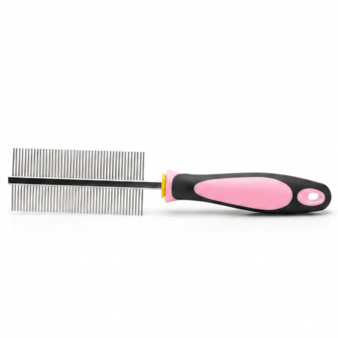 DOKA Pet Grooming Comb 49 Pins | Stainless Steel | Pink Handle | 20cm