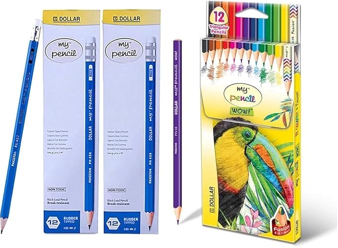 DOLLAR 24 Pencils + 12 Color Pencil BUNDLE