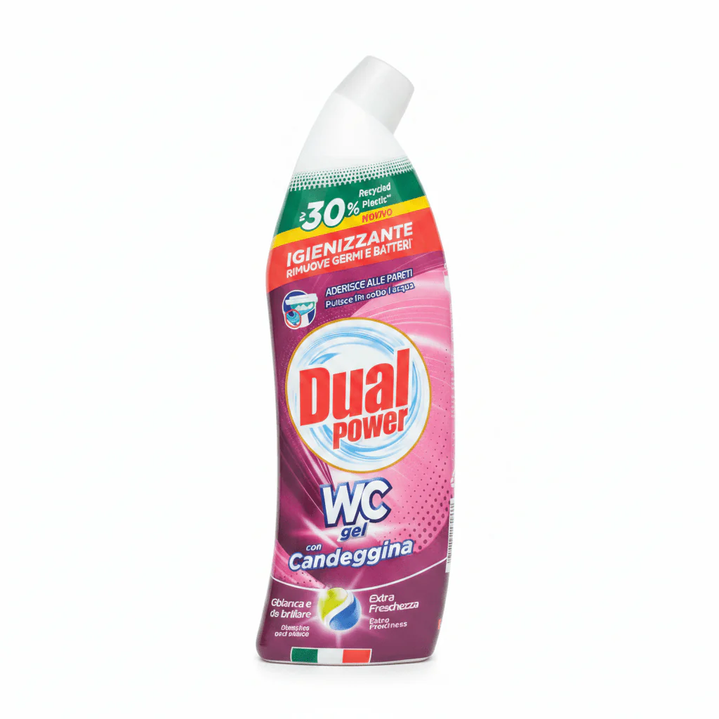 Dual Power WC Gel con Candeggina – Toilet Cleaner with Bleach | Extra Fresh-1500ml
