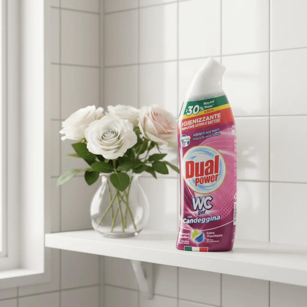 Dual Power WC Gel con Candeggina – Toilet Cleaner with Bleach | Extra Fresh-1500ml - Image 3