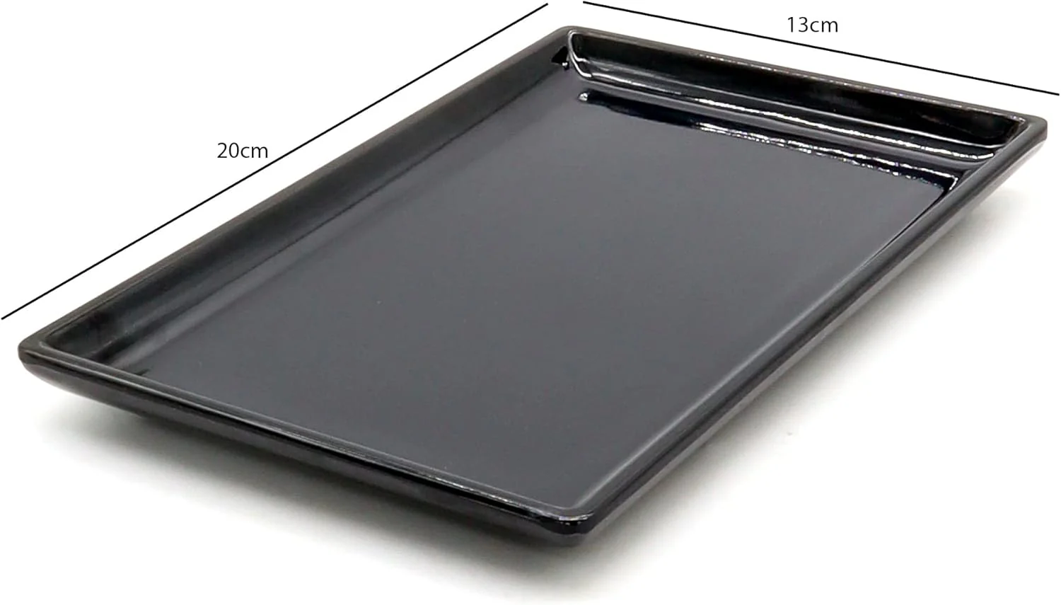 AKDC Black Melamine Serving Tray Rectangle, BPA-free, Sleek Black Finish, Ideal to Serve Food, Fruits, Snacks, Dishes, Meals Kitchen Tableware Dining Home Decor. (20x13) - Image 3
