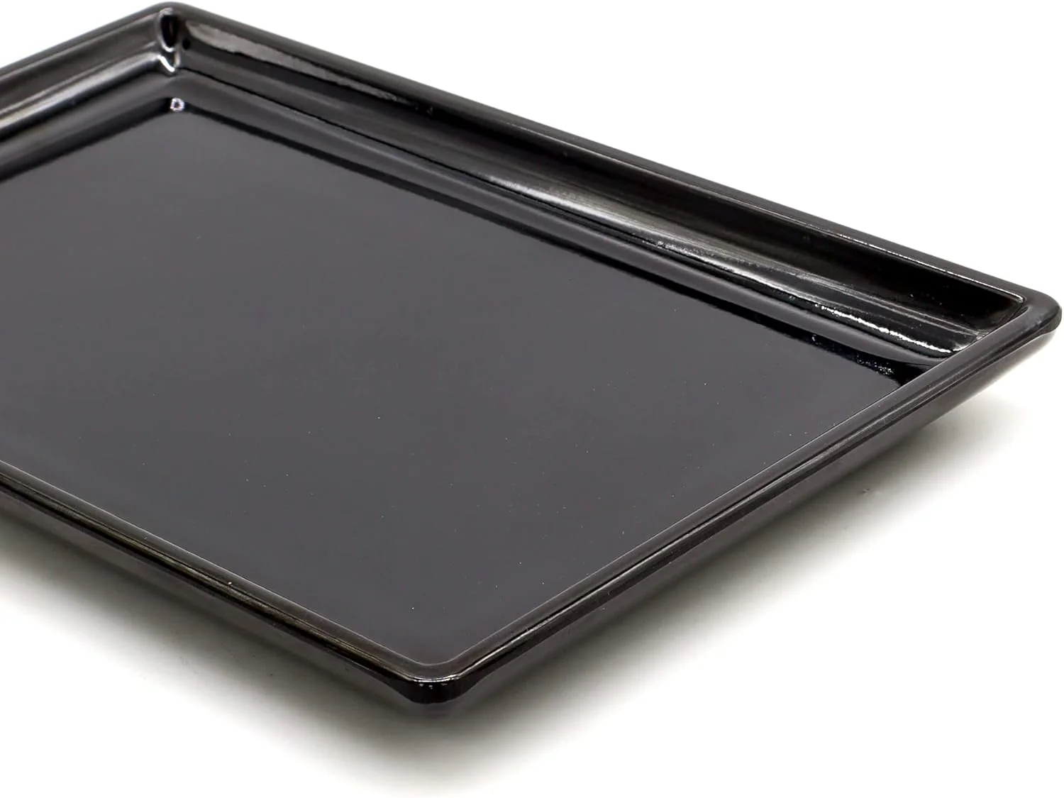 AKDC Black Melamine Serving Tray Rectangle, BPA-free, Sleek Black Finish, Ideal to Serve Food, Fruits, Snacks, Dishes, Meals Kitchen Tableware Dining Home Decor. (20x13) - Image 4