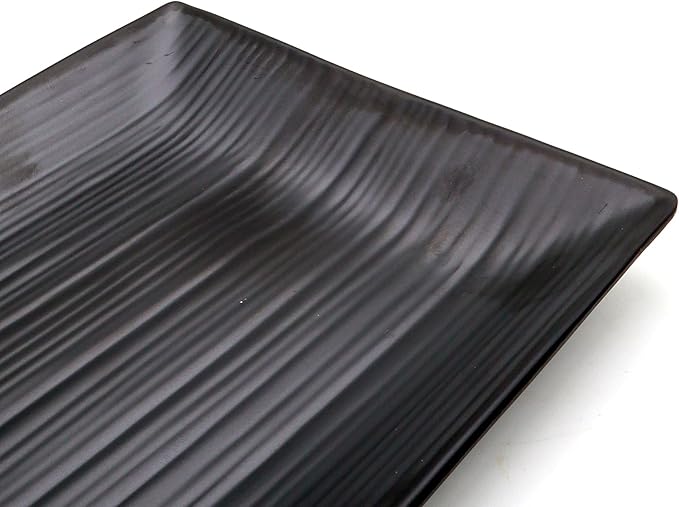 Dynasty Black Melamine Serving Tray Rectangle, BPA-free, Sleek Black Finish, Ideal to Serve Food, Fruits, Snacks, Dishes, Meals Kitchen Tableware Dining Home Decor. (22x34cm) - Image 3