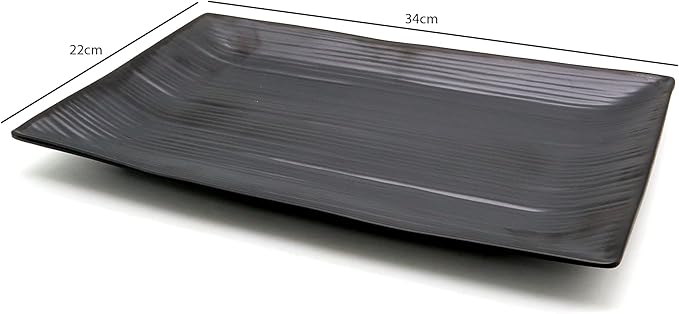 Dynasty Black Melamine Serving Tray Rectangle, BPA-free, Sleek Black Finish, Ideal to Serve Food, Fruits, Snacks, Dishes, Meals Kitchen Tableware Dining Home Decor. (22x34cm) - Image 4