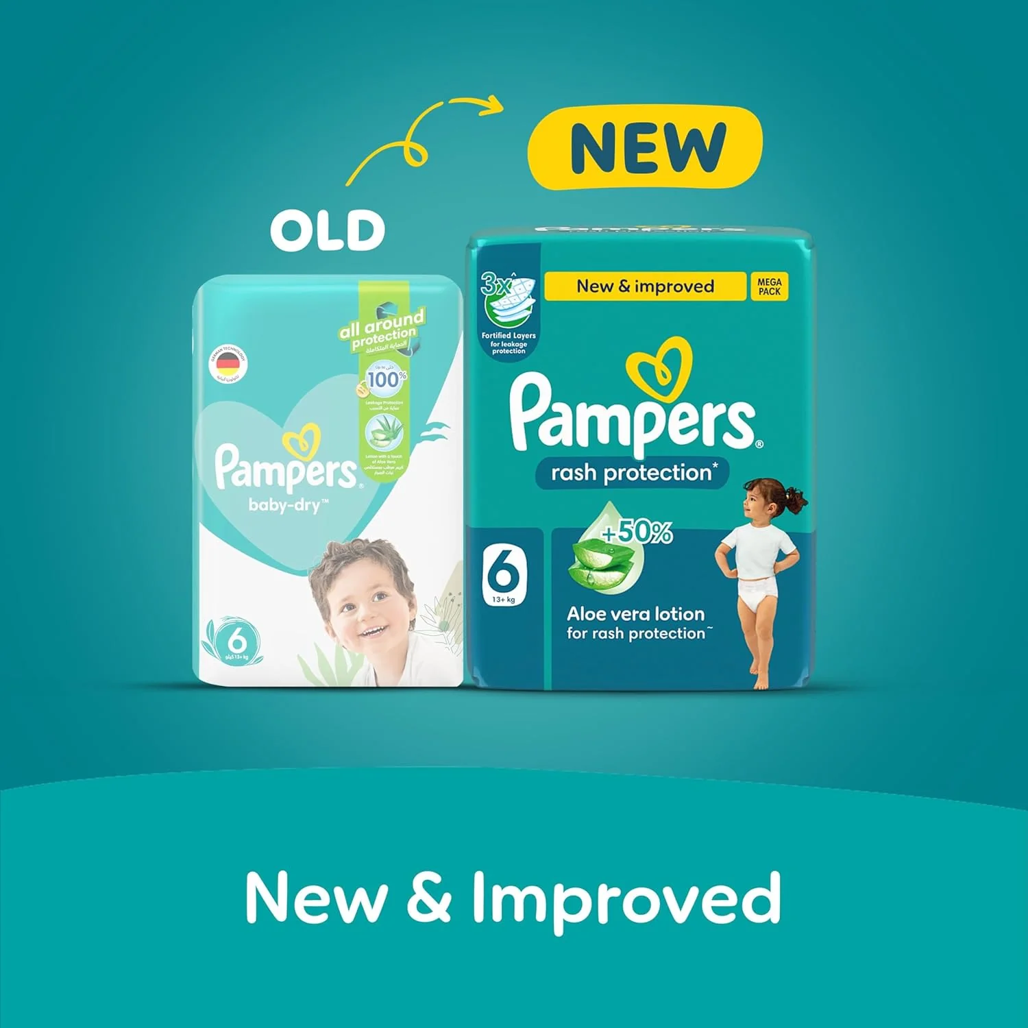 Pampers Rash Protection, Size 6, 13+ kg, Carry Pack, 10 Diapers - Image 2
