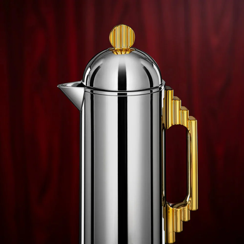 Almarjan Vacuum Flask Set 0.7L & 1L Silver & Gold - Image 2