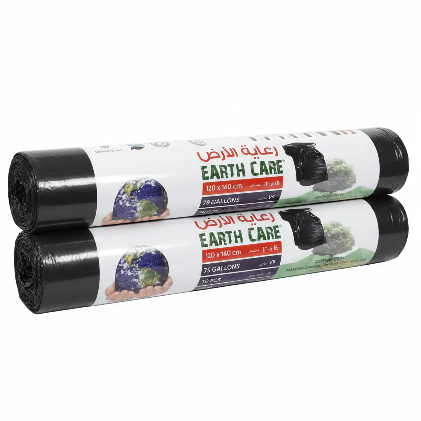 Earthcare Black Heavy-Duty Garbage Bags 79 Gallon 120x140 cm – 10 Bags x Pack of 2