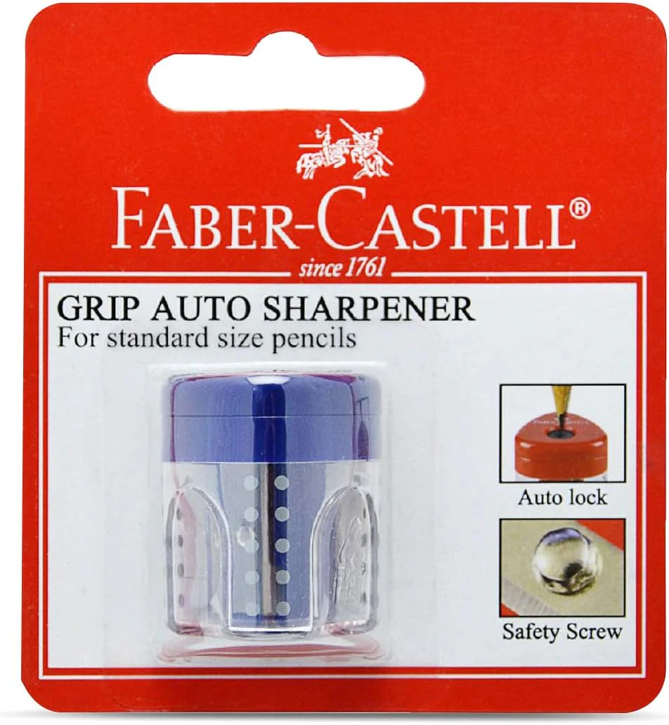 Faber-Castell Mini Grip Auto Sharpener – Single Hole, Assorted Colours