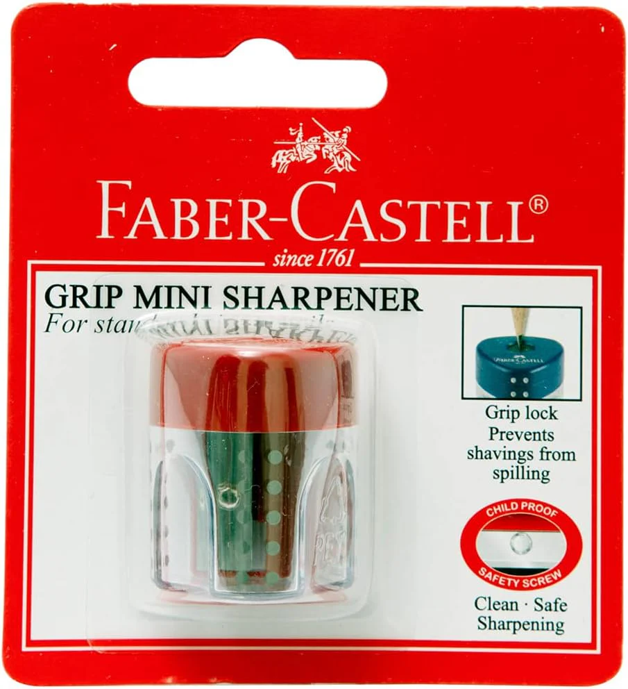 Faber-Castell Mini Grip Auto Sharpener – Single Hole, Assorted Colours - Image 2