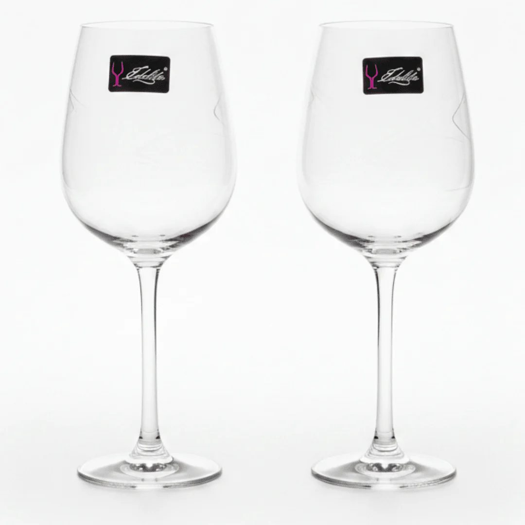 Edelita 2-Piece Elegant Wine Glass Gift Set with Modern Design for Dining and Entertaining – 400 ml Each