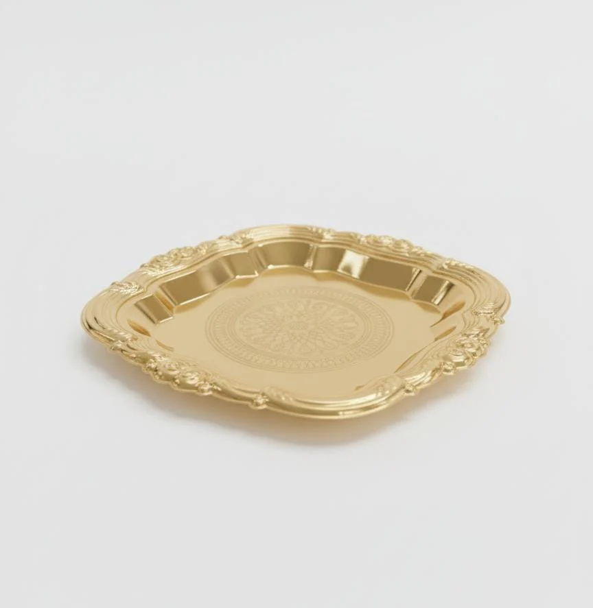Edelolanz Gold Square Steel Tray 14 cm – Minimalist Modern Look, Durable Steel Build, Great for Gifting or Decorative Use - Image 2