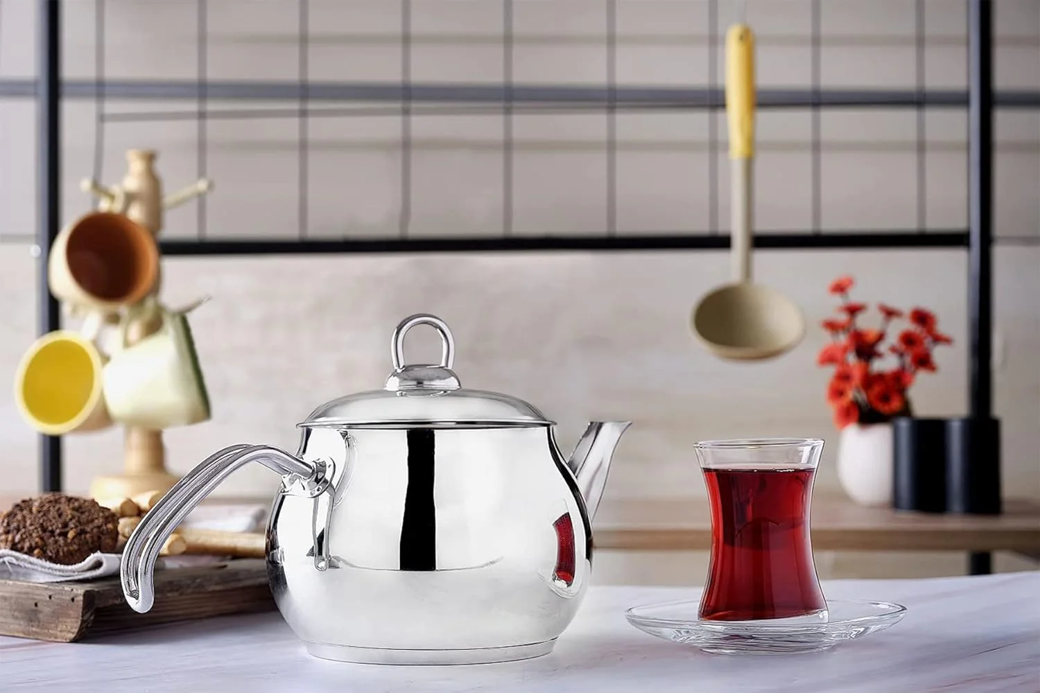 EF-SUN Stainless Steel Teapot 1 Liter - Image 2