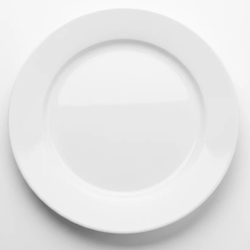 Porceletta Premium White Round Ceramic Plate 9 Inch – Durable Serving Plate for Dining & Presentation