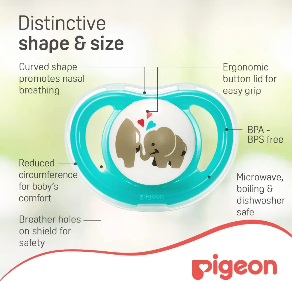 Pigeon Minilight Pacifier, Ultra Light Weight, Soft Silicone Nipple, More Air Flow, BPA Free, M Size for Unisex, 6+ Months, Clear - Image 2