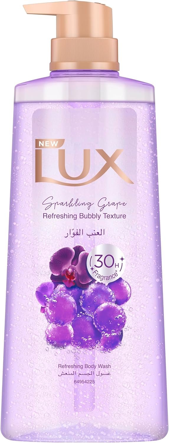 LUX Refreshing Body Wash, Sparkling Grape, 30H Fragrance, with Bubbly Texture, 700ml